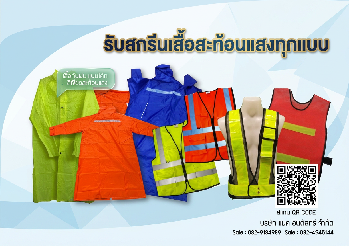 รับสกรีน รับสกรีนเสื้อสะท้อนแสง