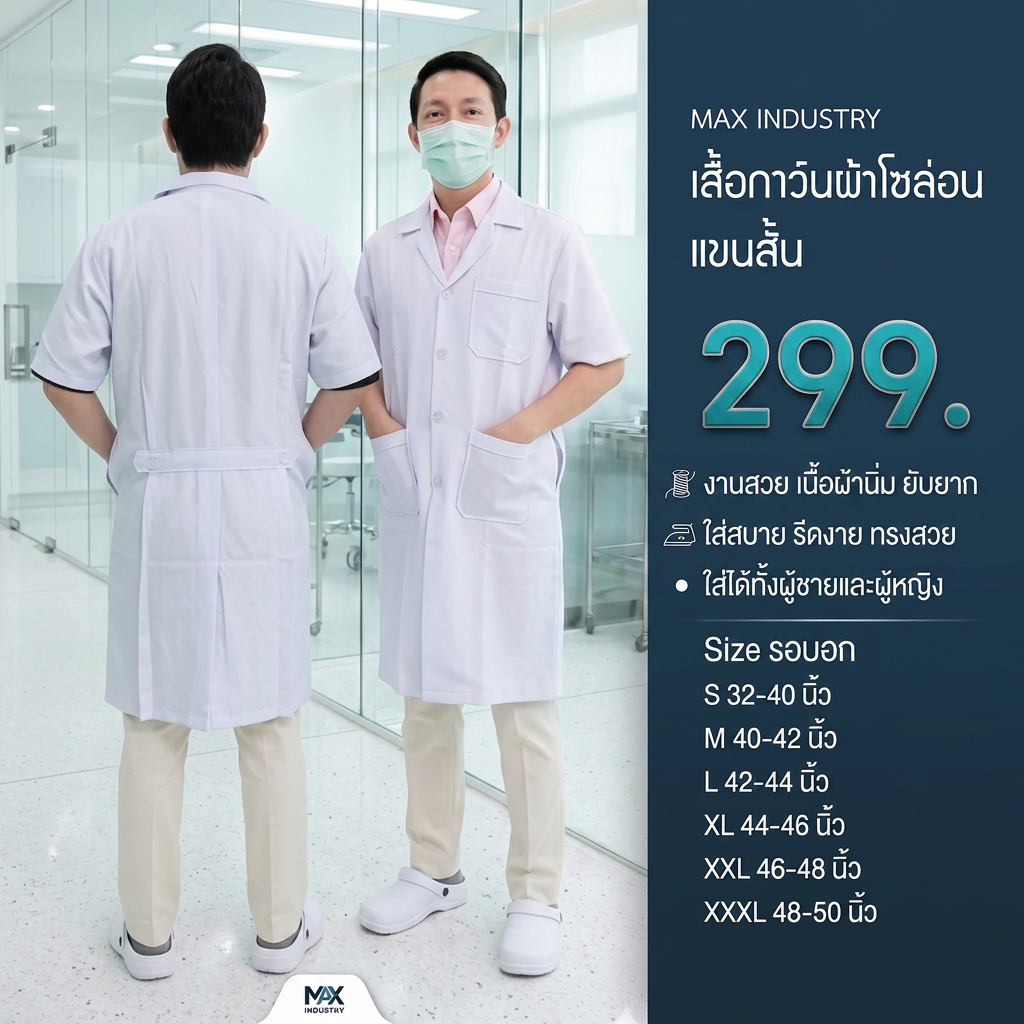 เสื้อกาวน์แขนสั้น