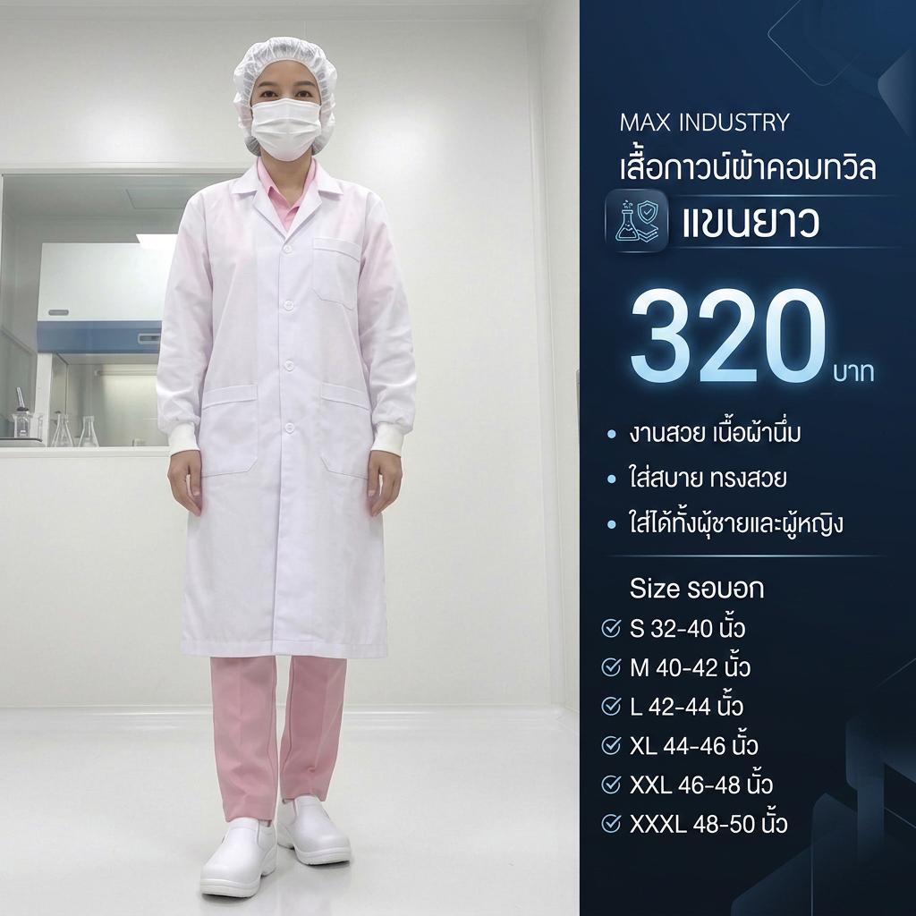เสื้อกาวน์แขนยาวคอม